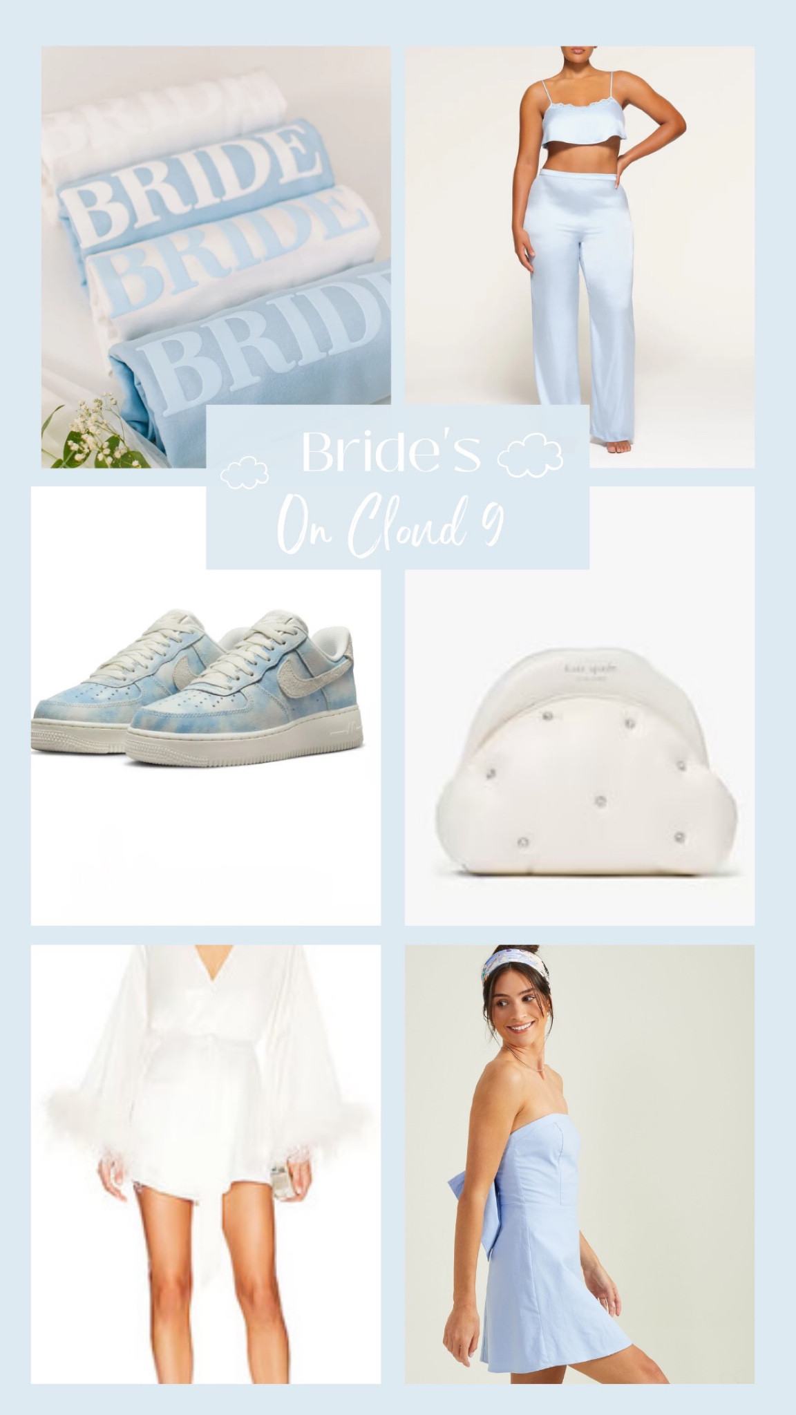 What should be in your cart if you're a bride and your bachelorette party theme is on cloud 9 ☁️☁️☁️💍#bachelorettepartylooks #oncloudnine

#LTKwedding #LTKFind #LTKstyletip