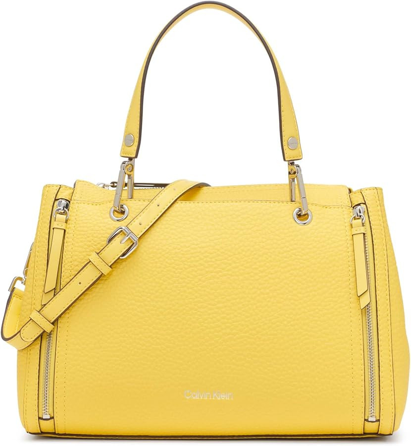 Calvin Klein Reyna Novelty Satchel, Caramel Combo, One Size | Amazon (US)