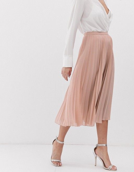 ASOS DESIGN Petite pleated midi skirt | ASOS US