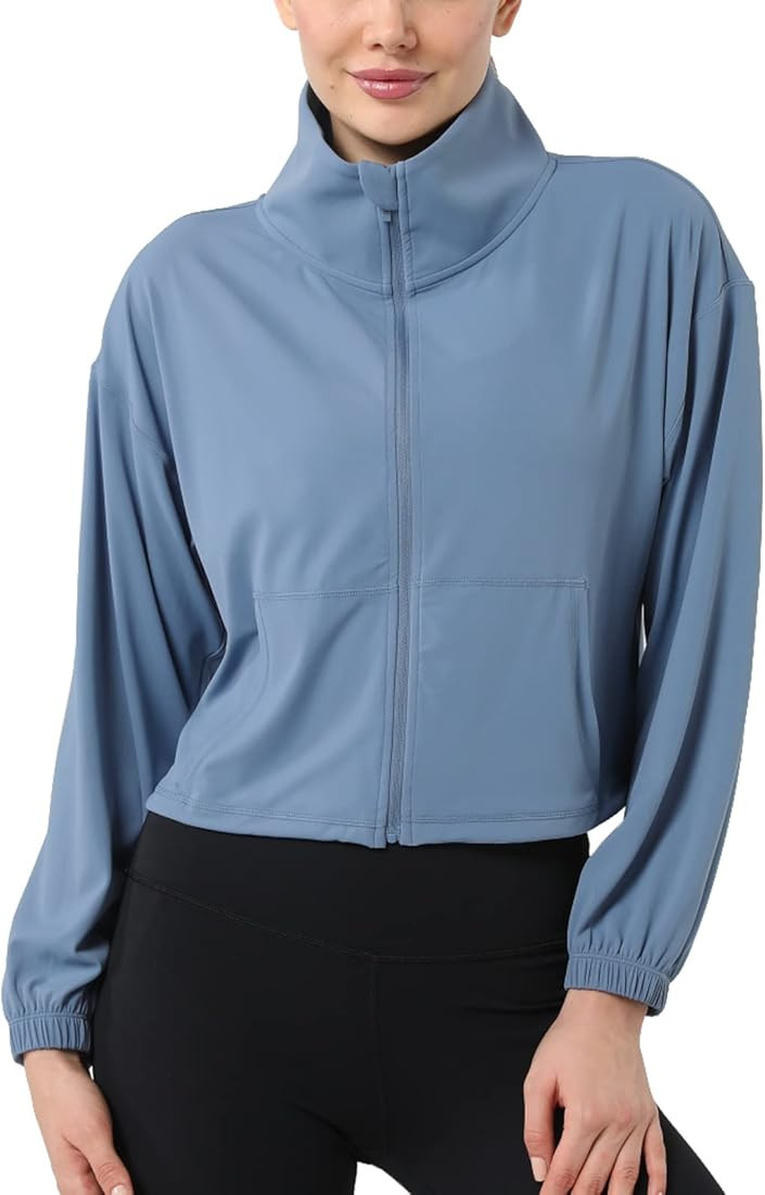 altiland Women's Athletic Running Yoga Gym Zip Up Cropped Jackets Buttery Soft Long Sleeve Workou... | Amazon (US)