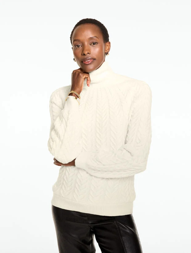 Cable Knit Mockneck Sweater | Talbots