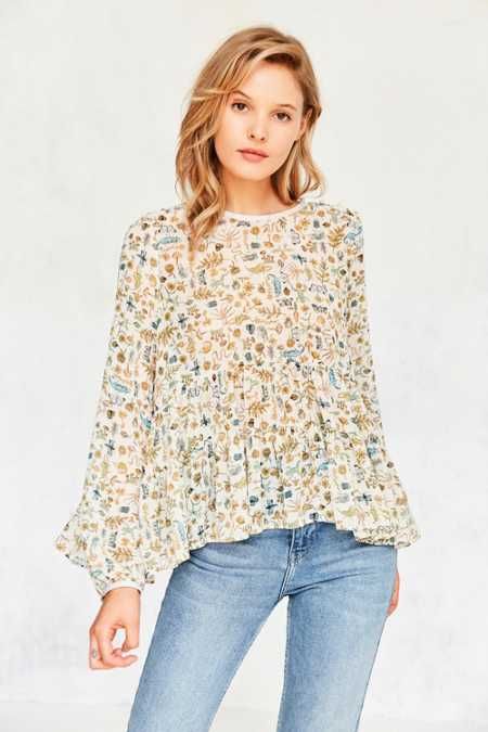 Kimchi Blue Tiered Babydoll Blouse | Urban Outfitters US