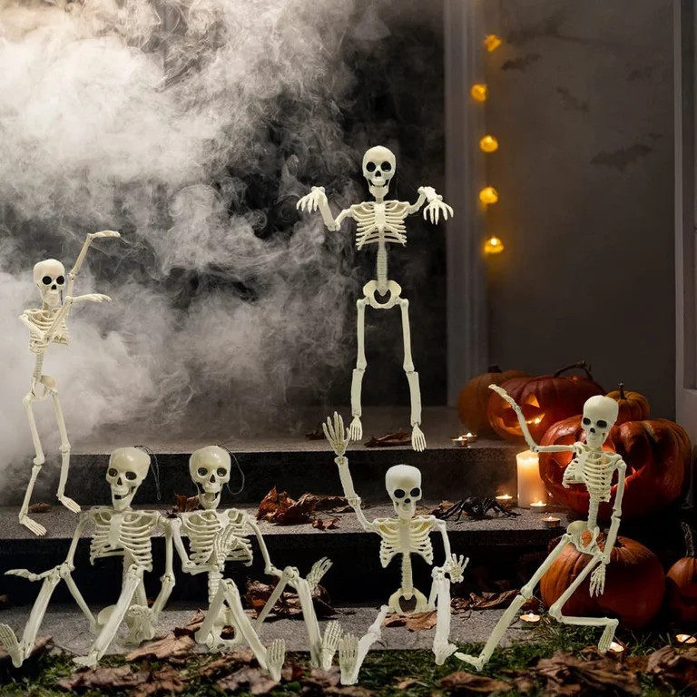 2PCS Halloween Body Realistic Human Skeleton Halloween Decoration Haunted House Props,16inches | Walmart (US)