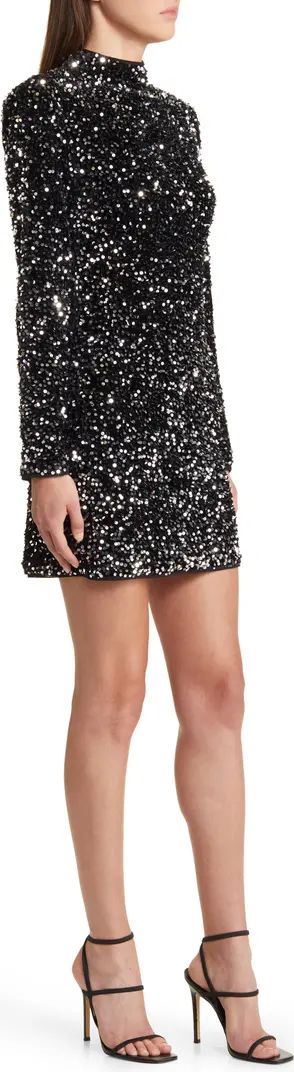 Long Sleeve Sequin Minidress | Black Sequin Dress | Long Sleeve Sequin Dress With Sleeves | Nordstrom