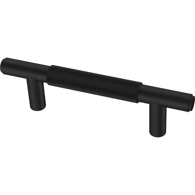 Brainerd Knurled Bar 3-in Center to Center Matte Black Cylindrical Bar Cabinet Door Pull Lowes.co... | Lowe's