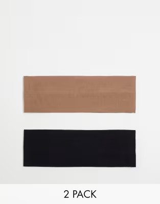 Weekday wide jersey headband 2-pack in black and beige | ASOS | ASOS (Global)