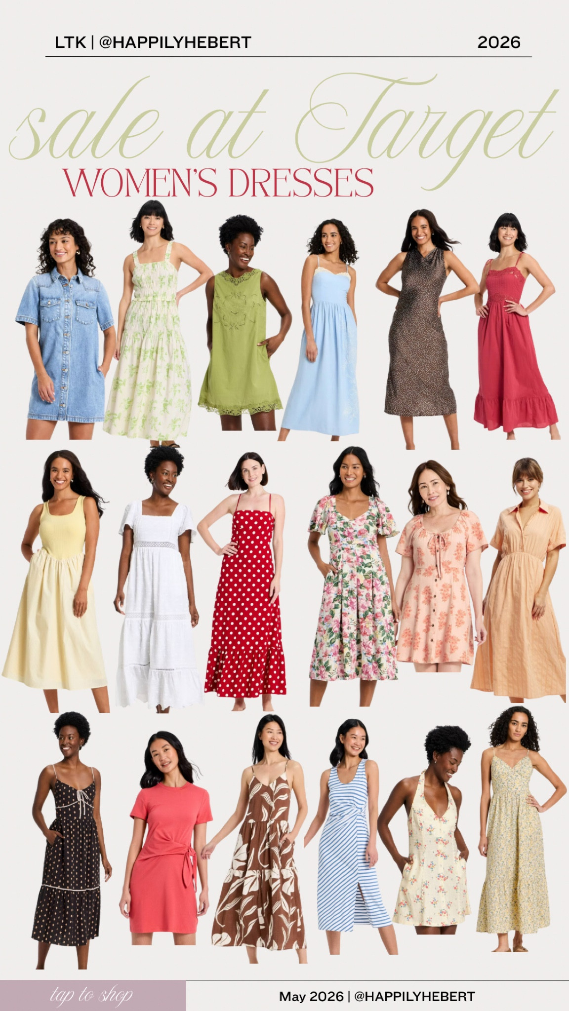 20% off of dresses 👗 at Target through Sunday 
Great for Mother’s Day, graduations, vacation, etc 

#LTKOver40 #LTKSaleAlert #LTKMothersDay