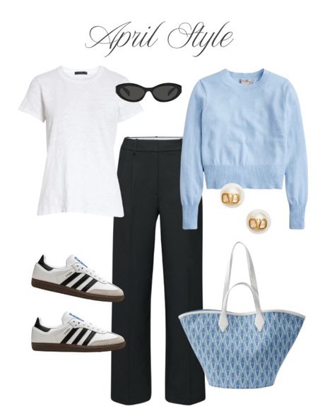 Loving this outfit for a casual work day! I would wear this a simple white t-shirt like my favorite ATM tee and a sweater thrown over my shoulders like this cashmere one from J.Crew! I linked other sweater options under suggested. *Make sure to look at the size guide for Adidas sneakers*

#LTKSeasonal #LTKover40 #LTKworkwear