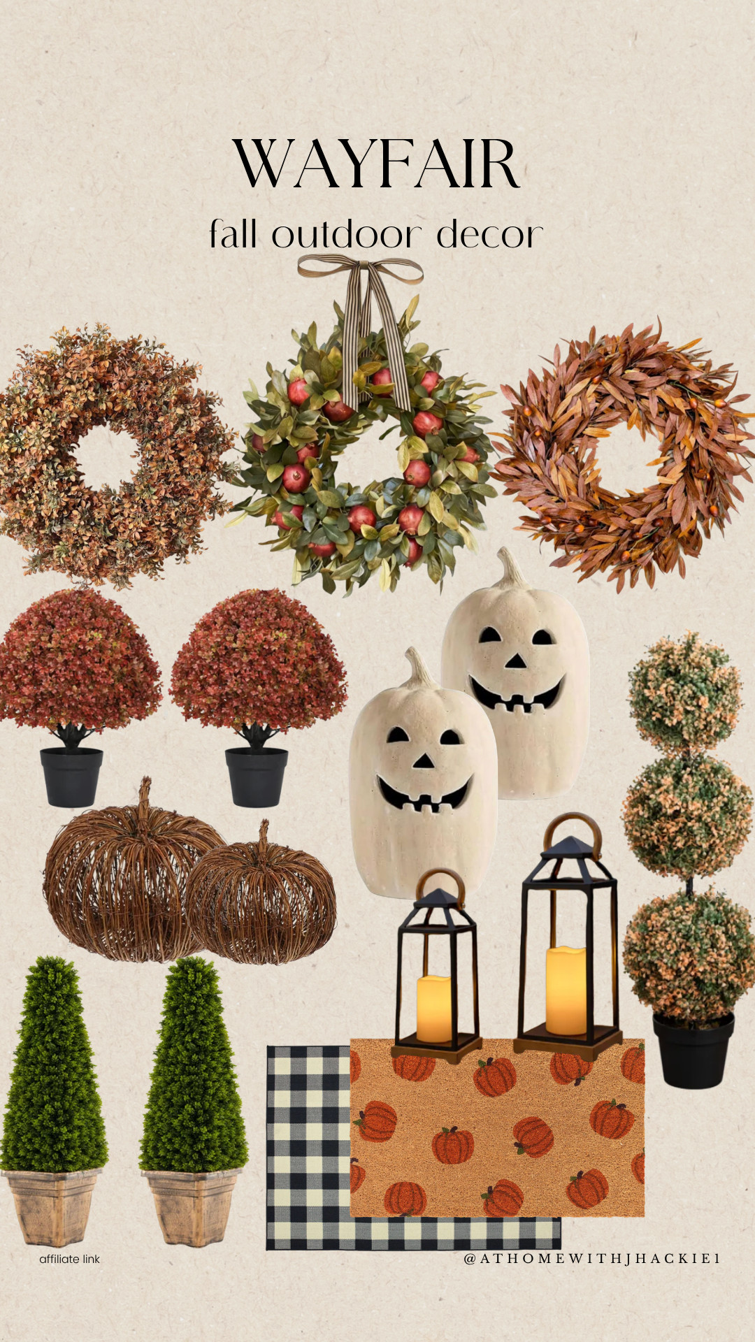 #ad The outdoor fall finds that make your home look SO good for the season 🍂🤎 I rounded up my favorite Wayfair pieces for creating a warm, welcoming front porch—from wreaths and pumpkins to topiaries, lanterns and the cutest layered doormats. So many easy ways to bring fall outside!

@wayfair #Wayfair #WayfairPartner #FallDecor #FallPorch #OutdoorDecor

#LTKHome #LTKSeasonal #LTKHome