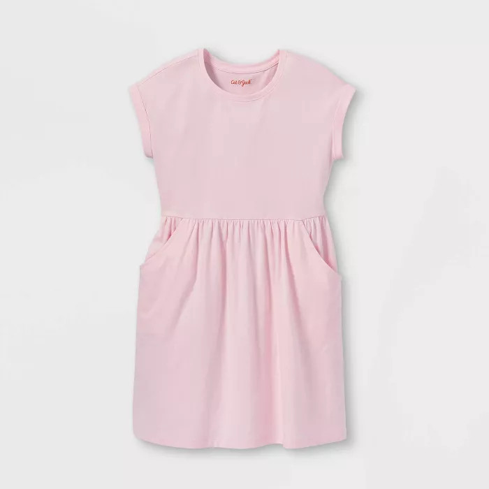 Girls' Printed 100% Cotton Short Sleeve Knit Dress - Cat & Jack™ | Target