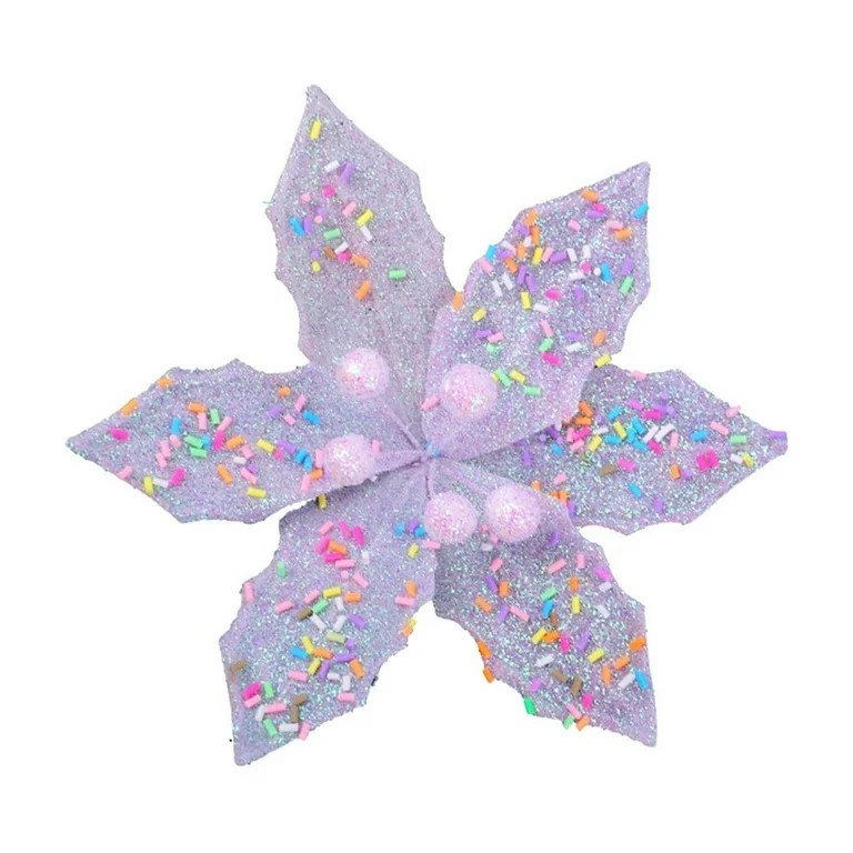 Leodye 1 Pcs Pastel Christmas Poinsettia Flowers with Stems Artificial Pastel Poinsettia Candy Ch... | Walmart (US)