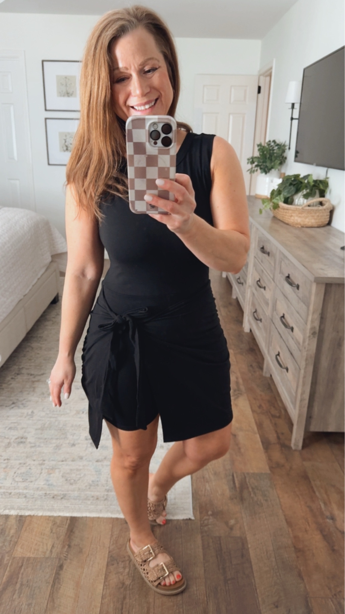 Side tie dress with shorts 
Cinch waist detail 
Romper

#LTKMidsize #LTKPetite #LTKootd