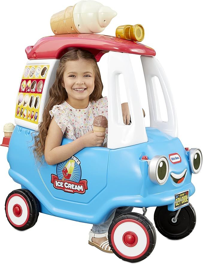 Little Tikes Cozy Ice Cream Truck, Coupe Ride On Car, Kid and Parent Powered, Truck Music, Includ... | Amazon (US)