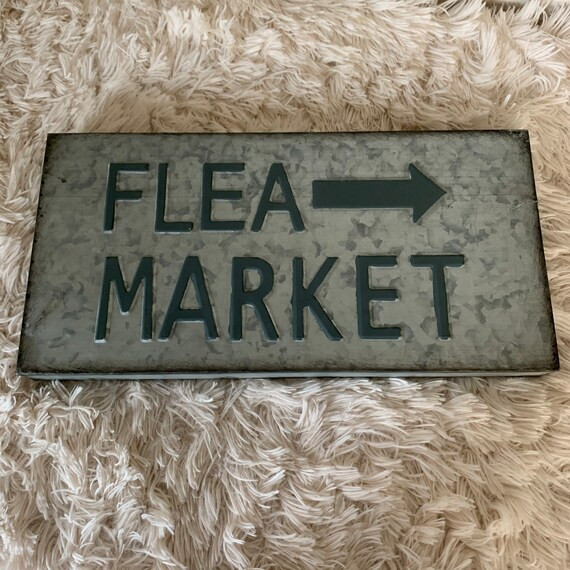 Vintage Style Farmhouse Flea Market Metal Sign Galvanized Country 16” x 8” x 2” | Etsy (US)