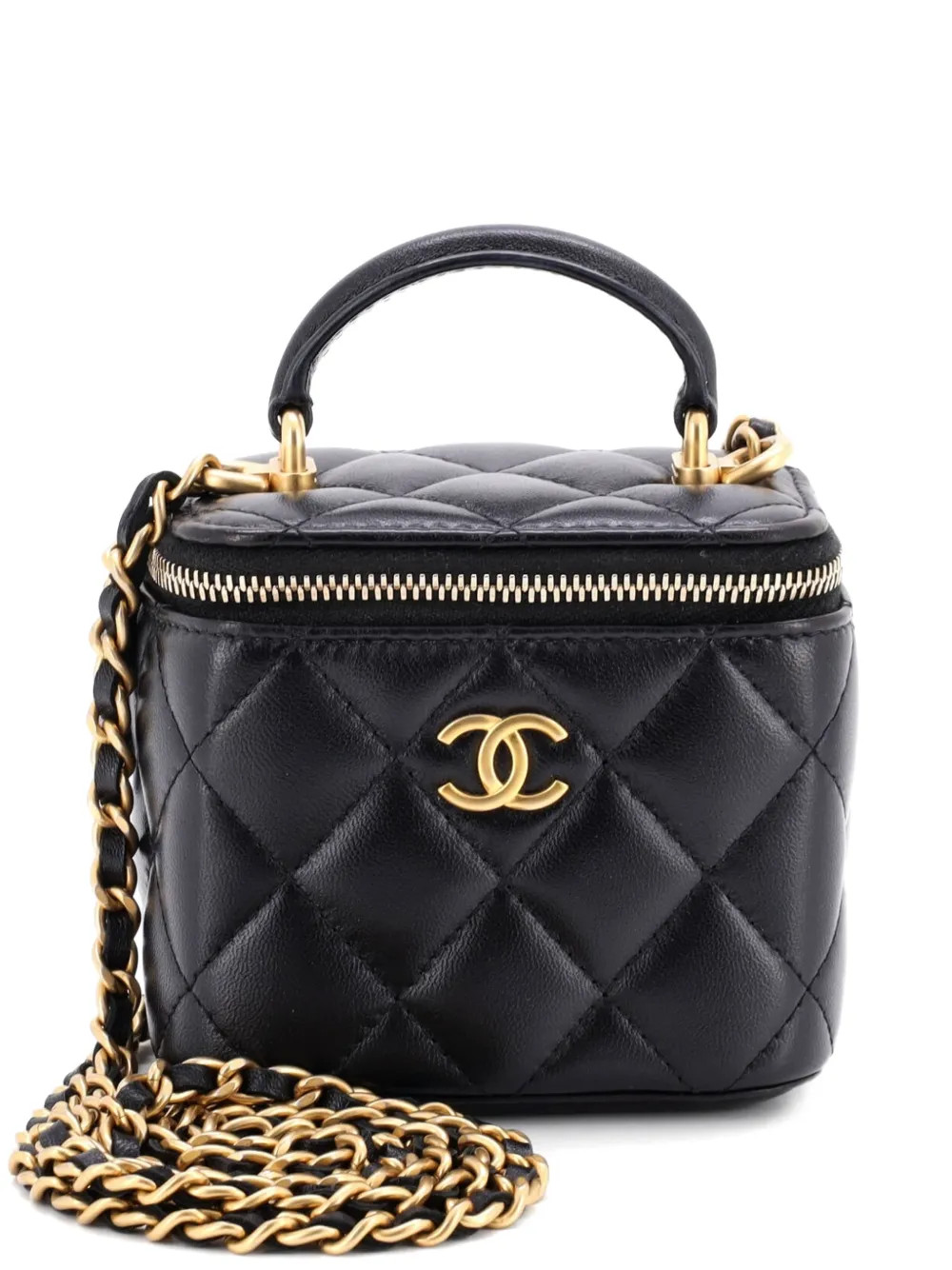 Borsa a tracolla Vanity Case mini in pelle di agnello trapuntata con manico | Farfetch Global