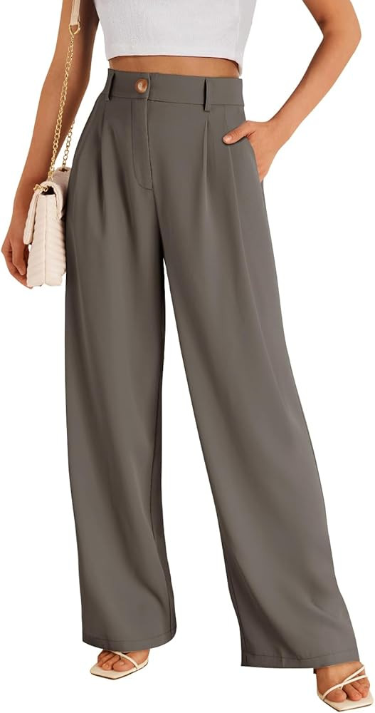 LILLUSORY Wide Leg Dress Pants Women's High Waisted Dressy Trousers | Amazon (US)