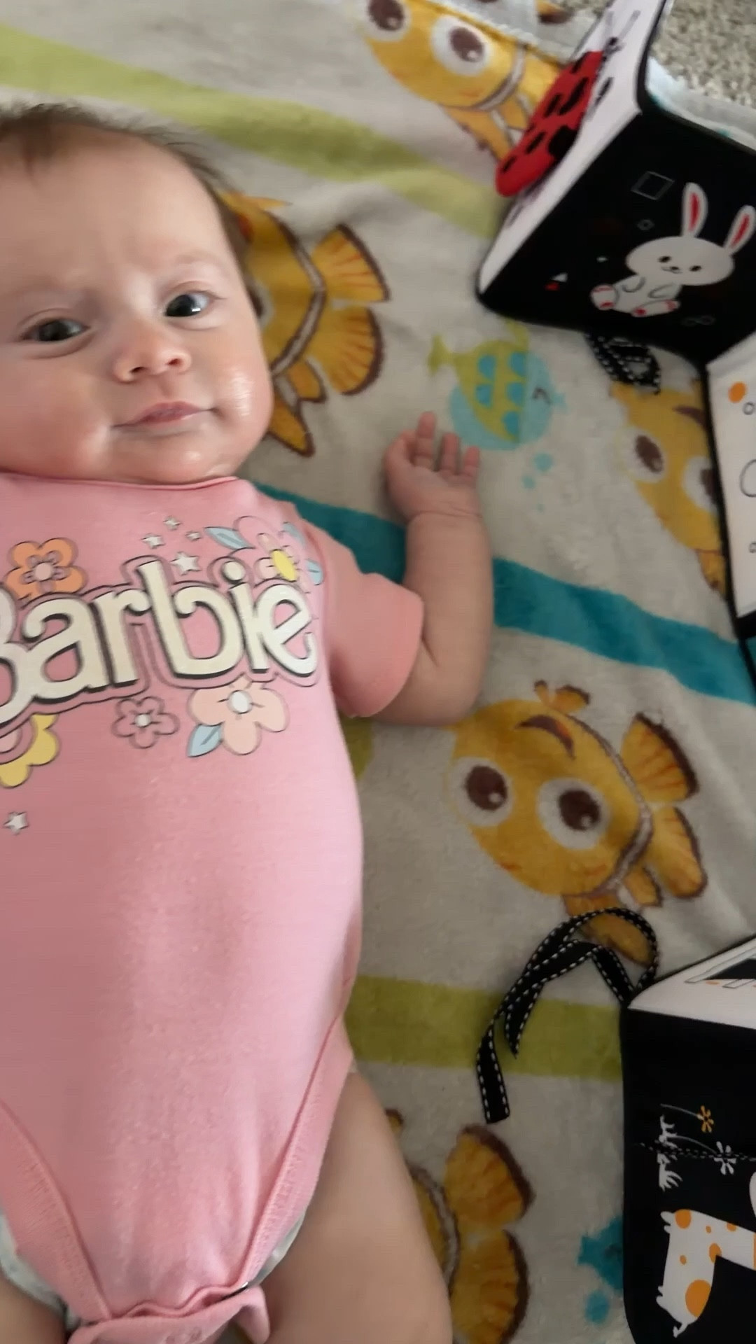 Lounging around and looking at our black and white toys. Did you know that babies can see black and white things better? Babies are naturally drawn to black-and-white high-contrast items during the early stages of vision development because their eyesight is still blurry at birth. These bold contrasts are the easiest for them to see. From newborn to about 3 months. They can see about 8-12inches 

#LTKmomlife #LTKKids #LTKBaby