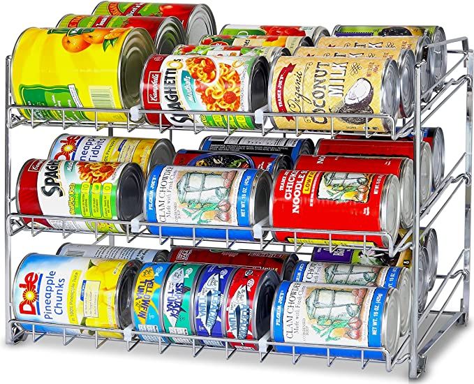 SimpleHouseware Stackable Can Rack Organizer, Chrome | Amazon (US)