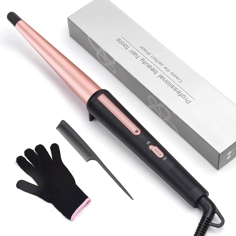 Hair Curling Wand, 0.5-1Inch Tapered Curling Iron, Professional Ceramic Hair Curler Wand with Hea... | Amazon (US)