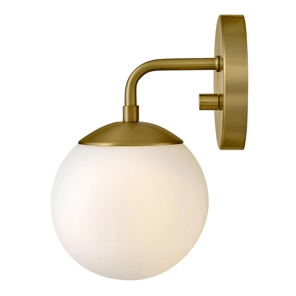 Single Light Globe Wall Sconce With Etched Opal Glass | Wayfair North America
