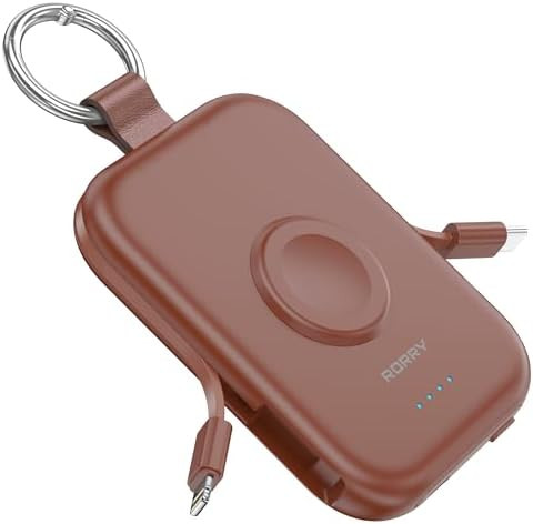 RORRY Portable Charger, 5000mAh Portable Charger Power Bank with Built-in Cables, Travel Keychain... | Amazon (US)