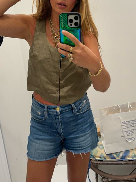 This line be cropped vest (sized up to an 8 for extra room) is a warm weather must and these shorts are so classic. 🌞

#LTKtravel #LTKfindsunder50 #LTKstyletip