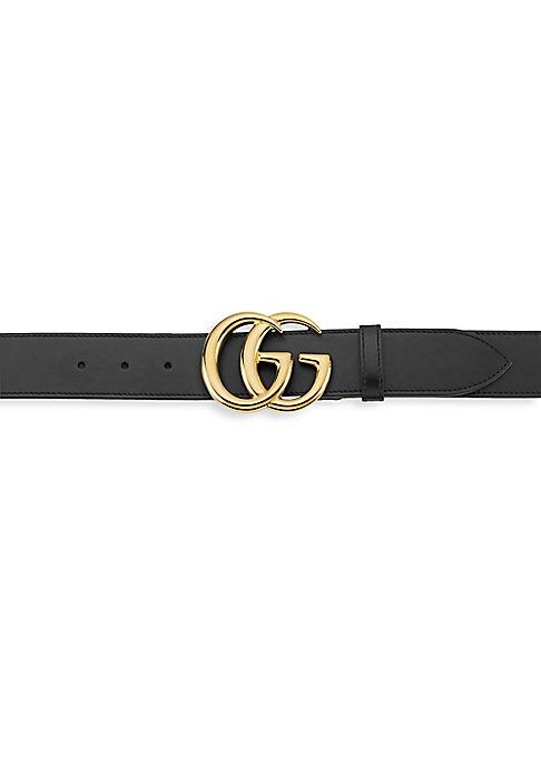 Gucci Men's New Marmont Leather Belt - Black - Size 85 (34) | Saks Fifth Avenue