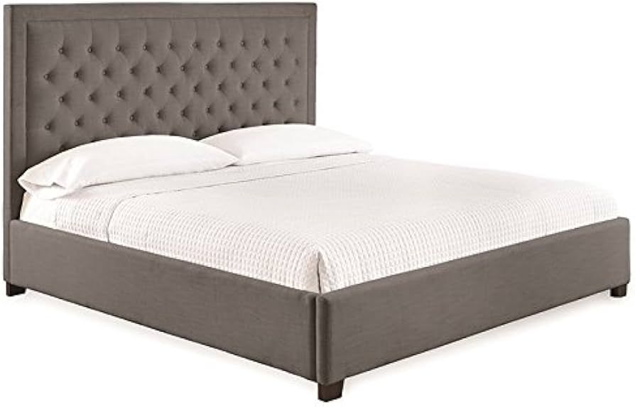 BOWERY HILL Transitional Tufted Queen Platform Bed in Gray Finish | Amazon (US)