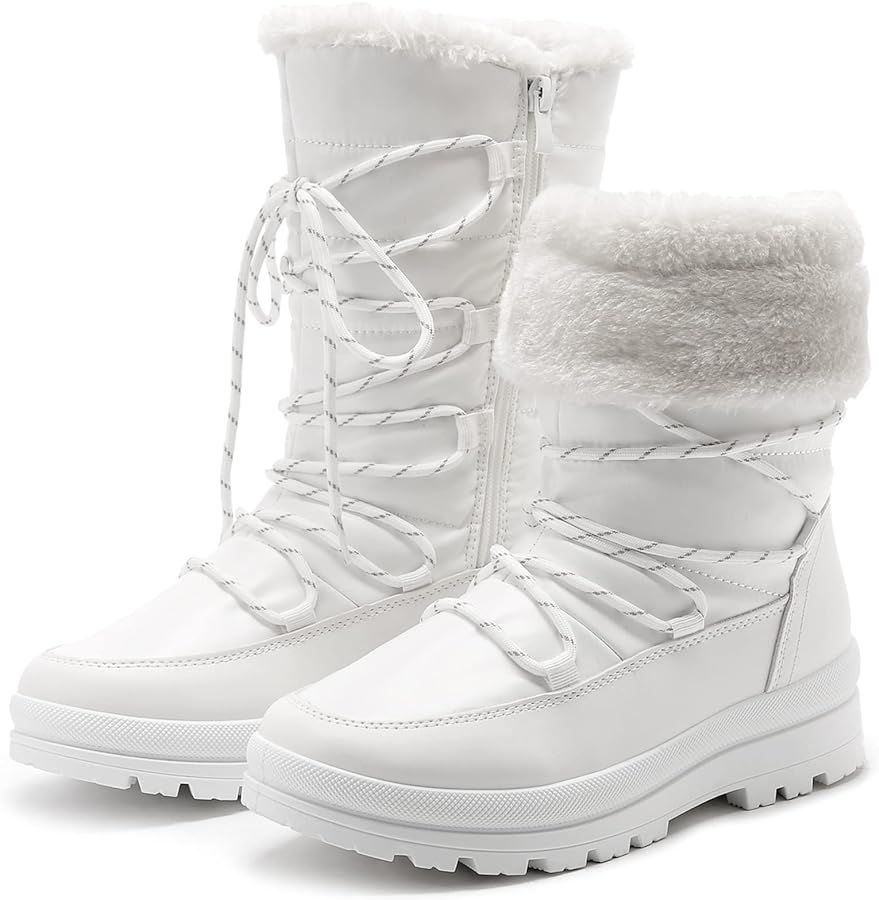 HEAWISH Women’s Winter Snow Boot Fur Lined Mid Calf Warm Boots | Amazon (US)
