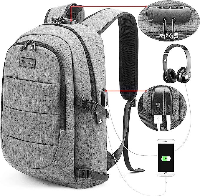 Travel Laptop Backpack Water Resistant Anti-Theft Bag with USB Charging Port and Lock 14/15.6 Inc... | Amazon (US)