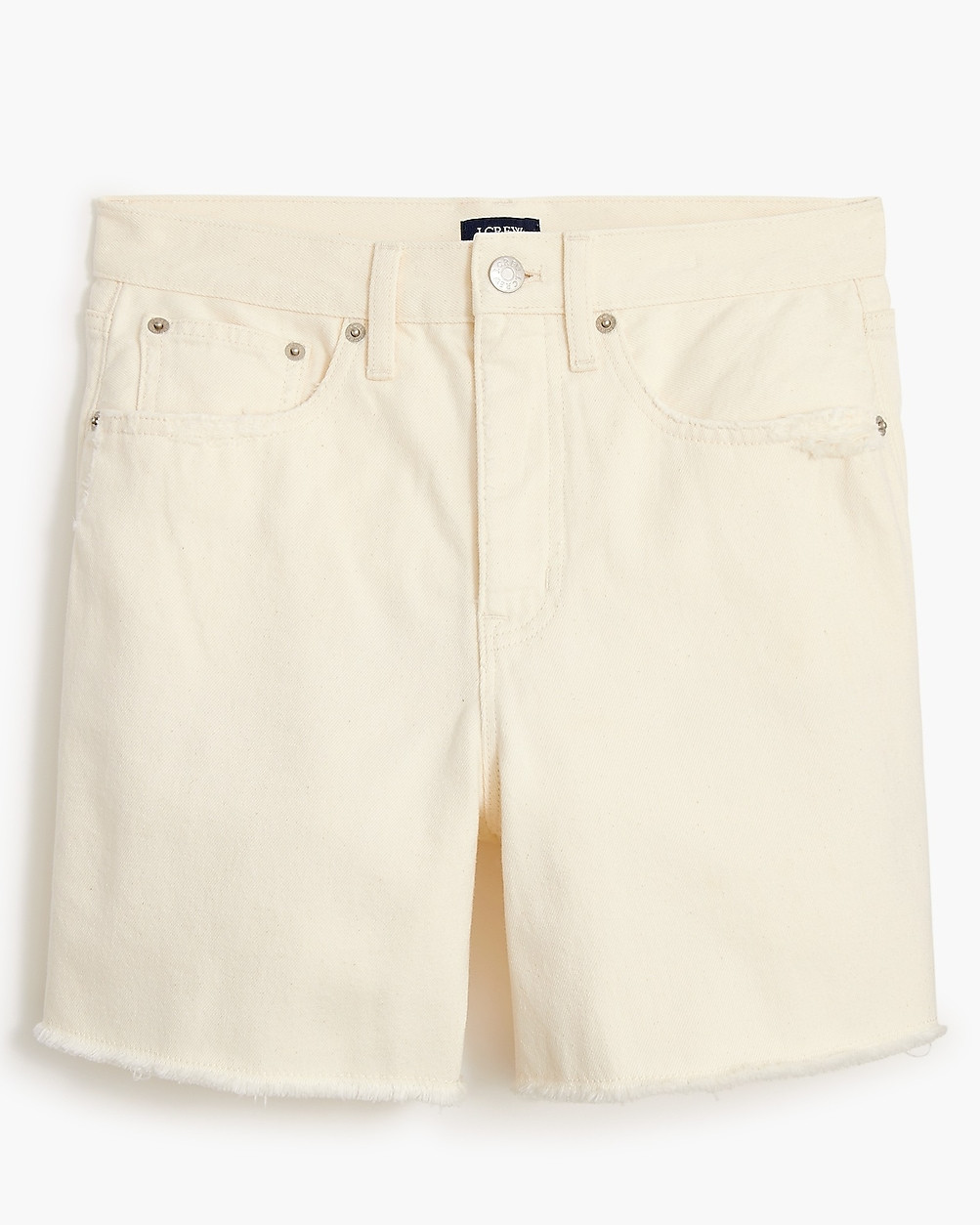 Ecru high-rise relaxed denim short | J.Crew Factory