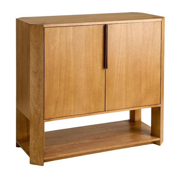 Ellis Bar Cabinet, Honey Oak Finish | At Home