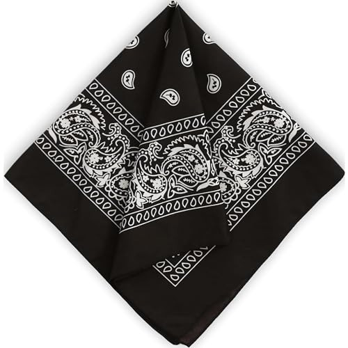 Tough Headwear Large Bandana Headband - Handkerchief Bandanas for Men & Women - Cowboy Scarf & Durag Pack | Amazon (US)
