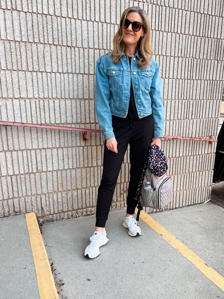 My daughter snapped this photo of me in my spring uniform so I had to share! New Target denim jacket in size small, it’s a boxy crop fit. New Balance 327 are as comfy as everyone says! 

#LTKstyletip #LTKfindsunder100 #LTKfindsunder50