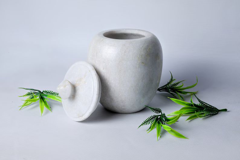 Marble Storage Jar With a Lid Home Decor Decorative Jar Pickle Jar - Etsy | Etsy (US)