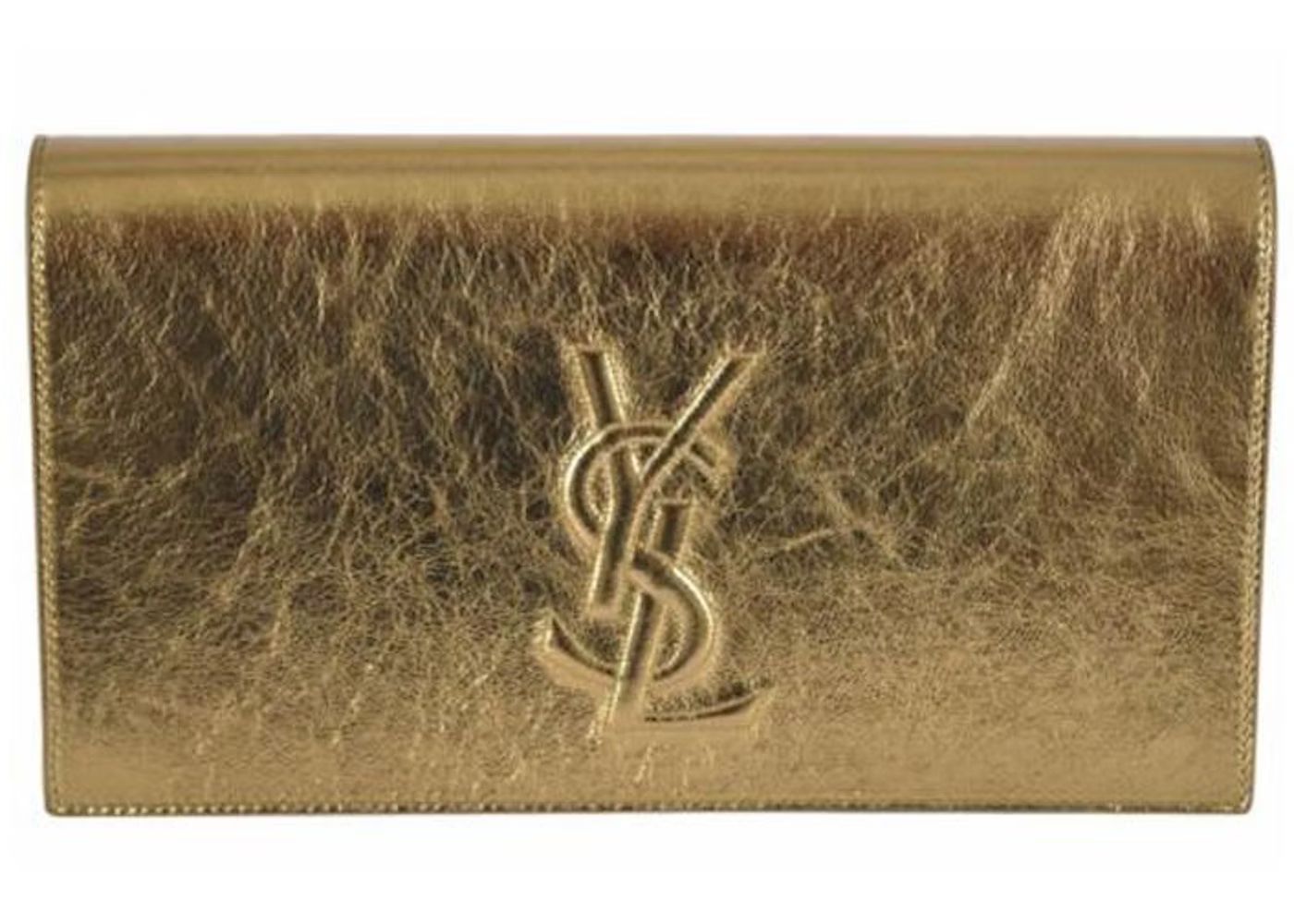 Saint Laurent Belle de Jour ClutchLarge Metallic Gold | StockX