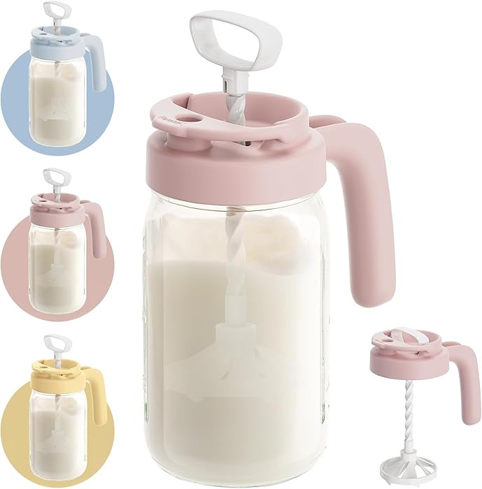 Papablic Glass Formula Pitcher, Fast Baby Breastmilk Maker with Mixing Handle Lid, Wide Mouth Mas... | Amazon (US)