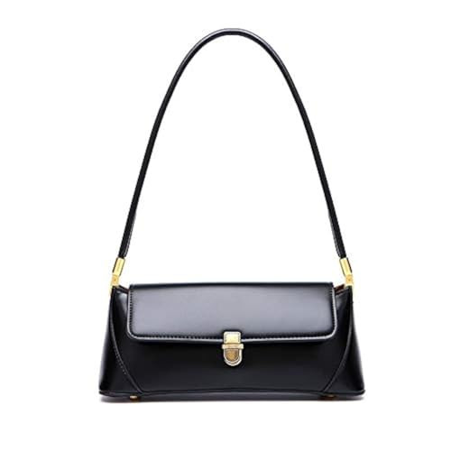 Women Black Shoulder Bags Vintage Handbag Retro Classic Small Purse 90s Buckle Closure | Amazon (US)