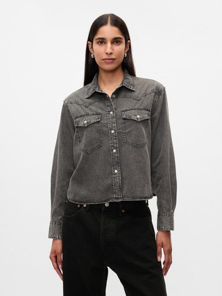 Cropped Western Denim Shirt | Gap (US)