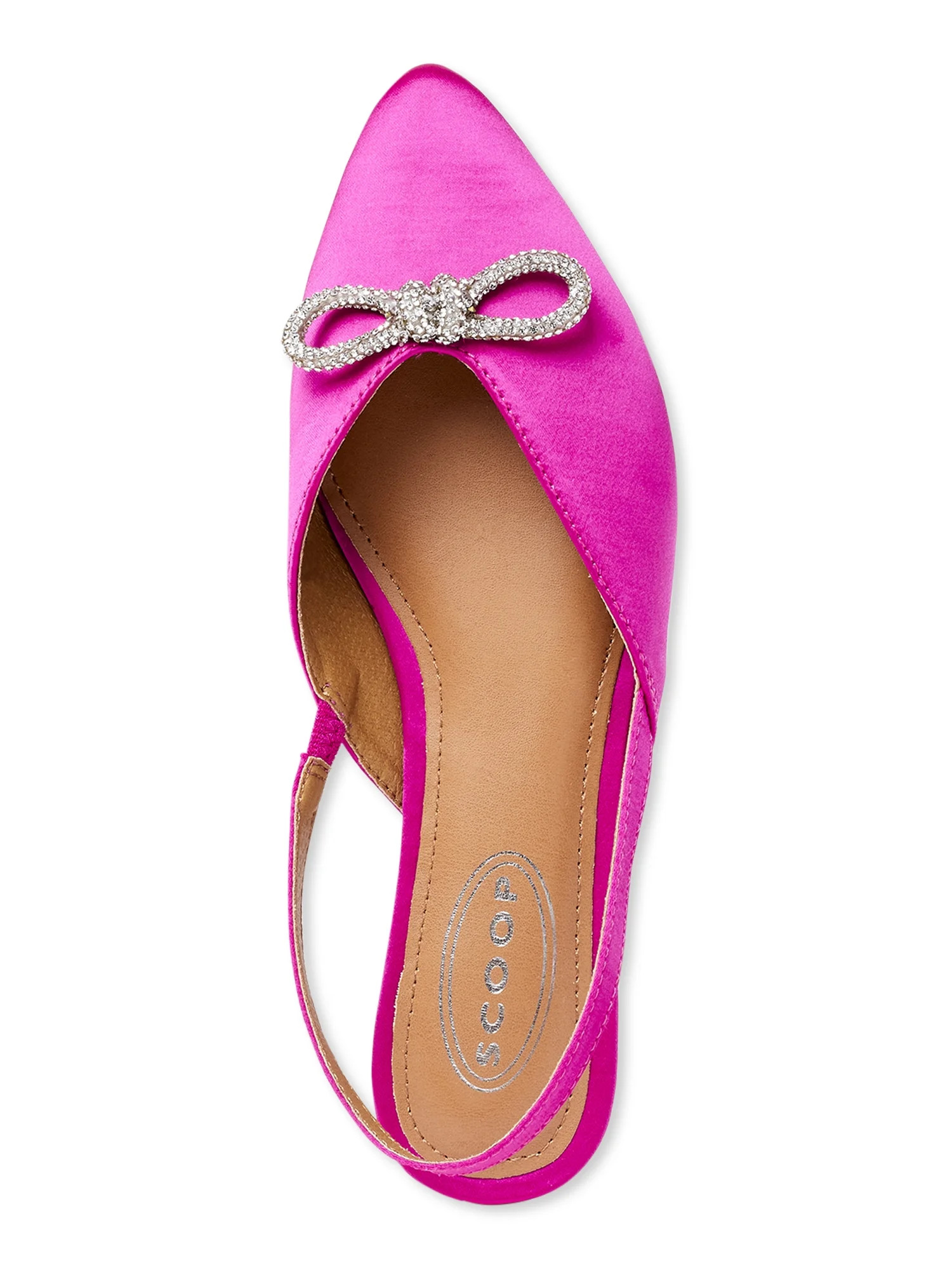 Scoop Women's Satin Embellished Slingback Flats - Walmart.com | Walmart (US)