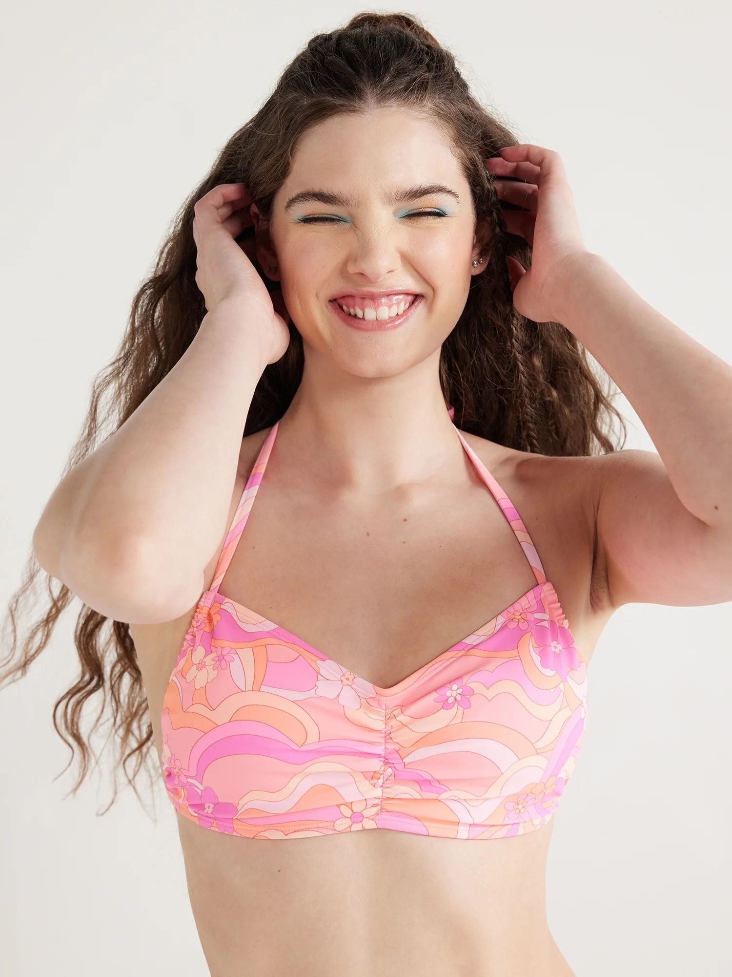 No Boundaries Juniors’ Shirred Bralette Bikini Top. Sizes XS-XL - Walmart.com | Walmart (US)