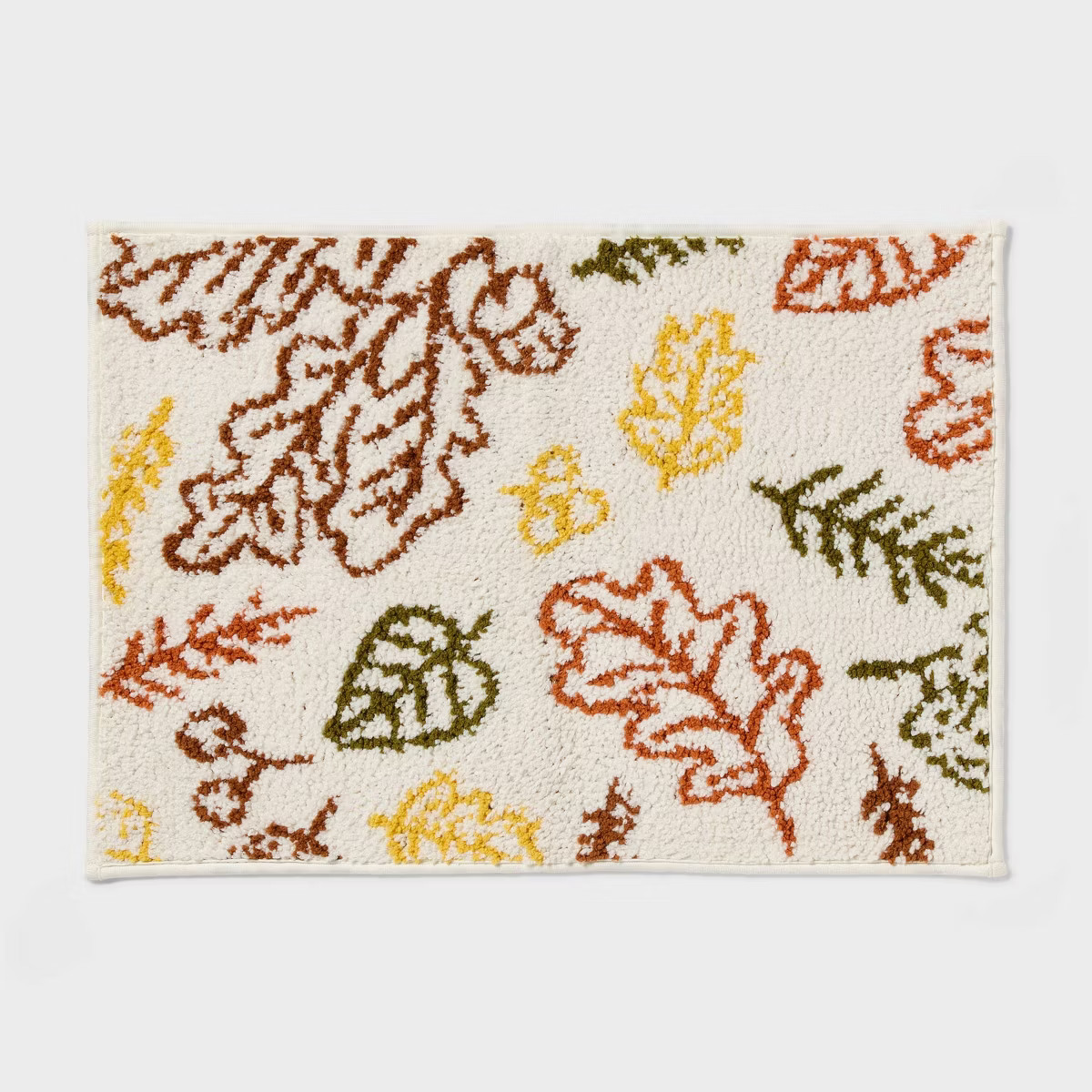 17"x24" Fall Leaves Non-Slip Harvest Bath Rug Cream - Room Essentials™ | Target