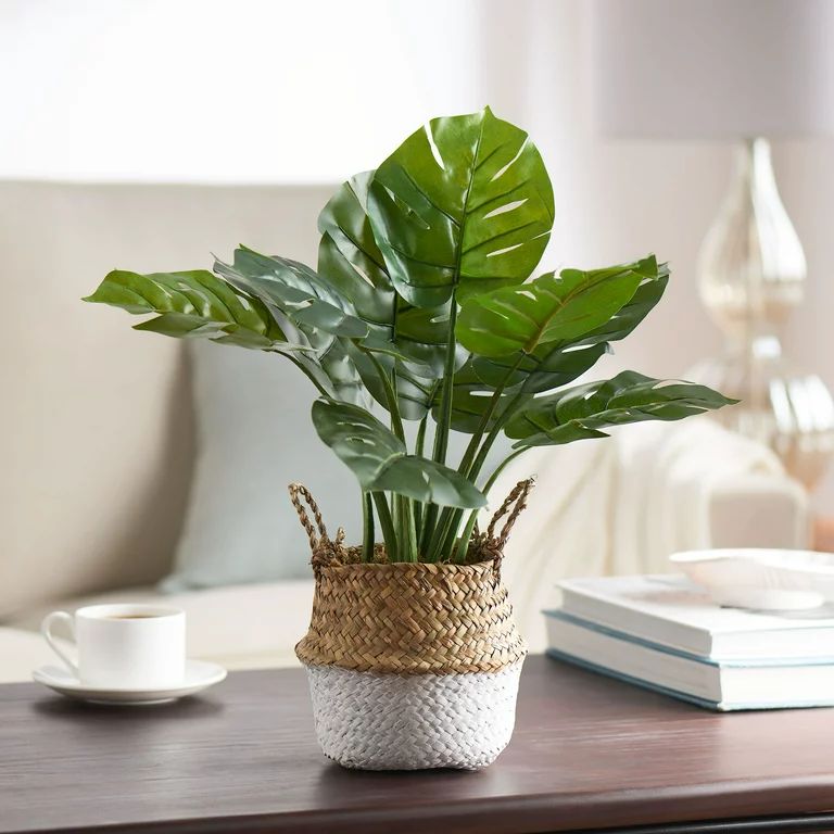 Better Homes & Gardens Faux Mini Monstera Plant Indoor Decoration, 19" Height, Green Color | Walmart (US)