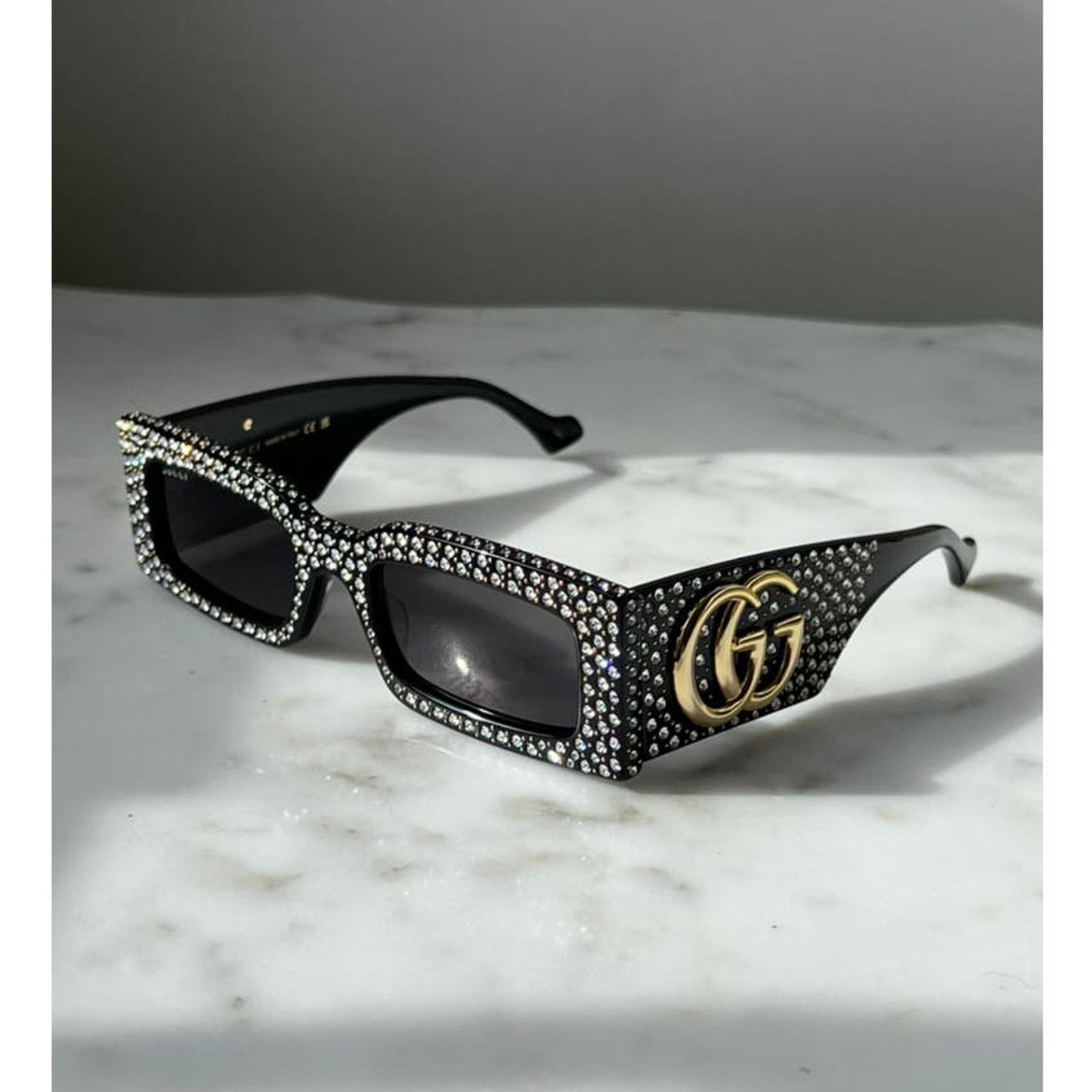 Gucci NEW Gucci GG1425S Crystal Black Marmont Sunglasses $1305 | Grailed | Grailed