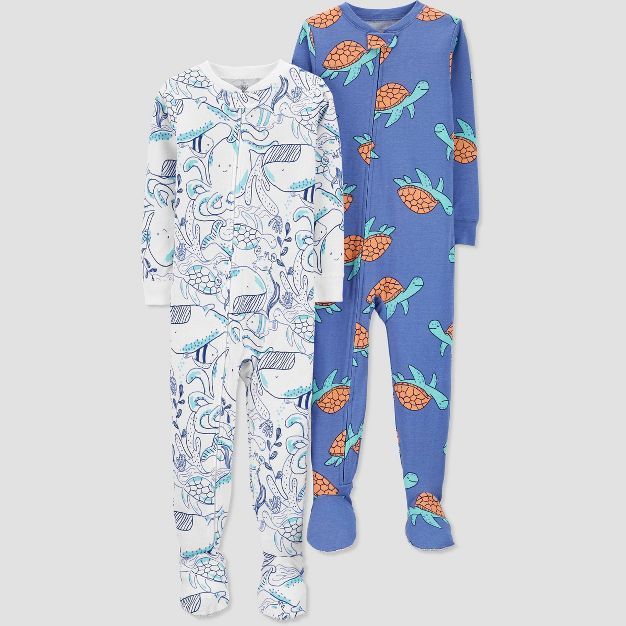 Baby Boys' 2pk Sea Turties/Undersea Creatures Footed Pajama - Just One You® made by carter's Blu... | Target