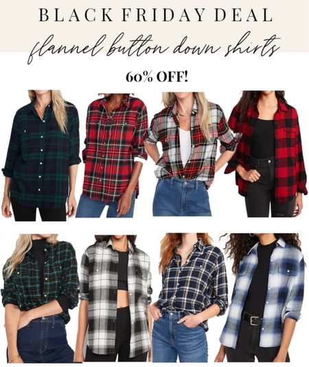 Plaid flannel button down tops on sale! 60% off today! 

#flanneltop #blackfridaydeal 

#LTKCyberweek #LTKHoliday #LTKsalealert