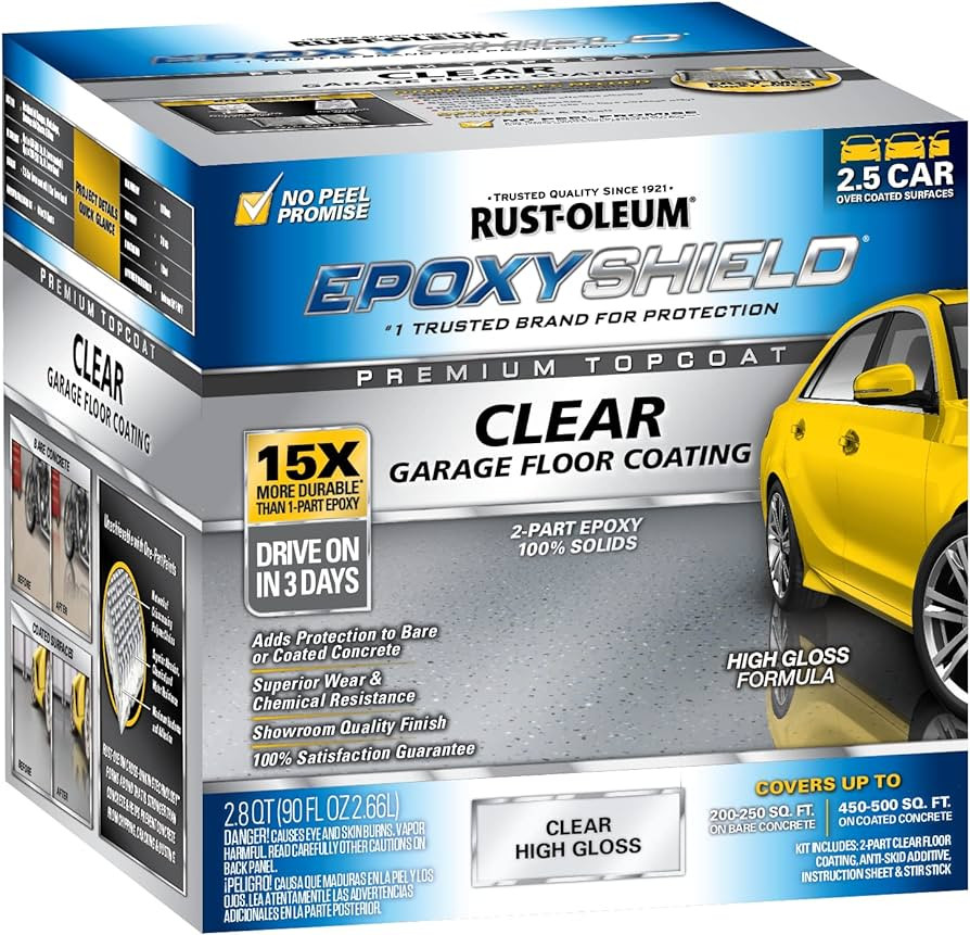 Rust-Oleum 1 gal Brands 292514 Clear EpoxyShield Premium Clear Coating | Amazon (US)