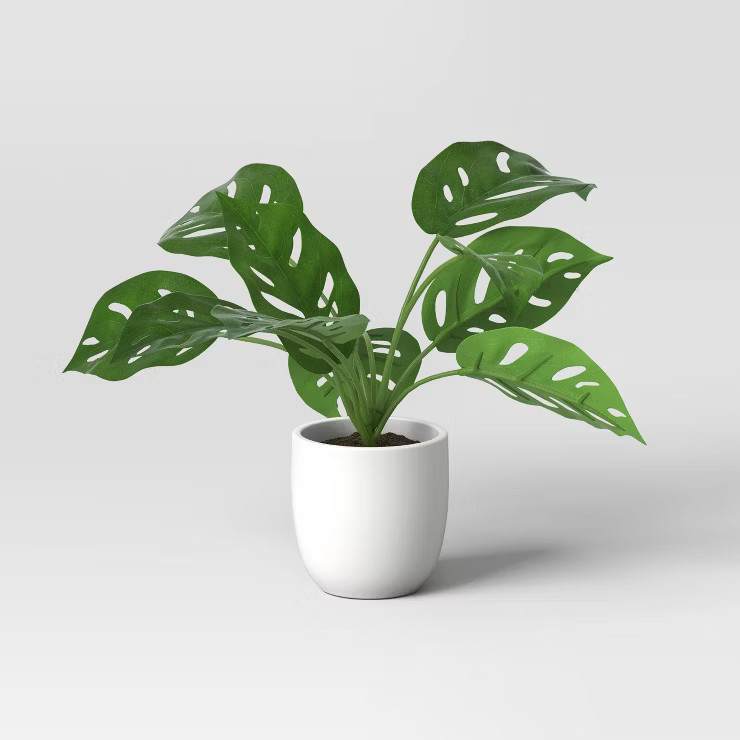 13" Artificial Monstera in Dolomite Pot Green - Threshold™ | Target