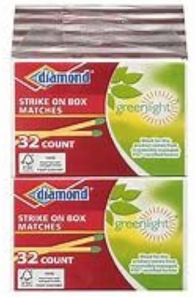 Diamond Greenlight Strike on Box Penny Matches, 32 Count (Pack of 10) (1) | Amazon (US)