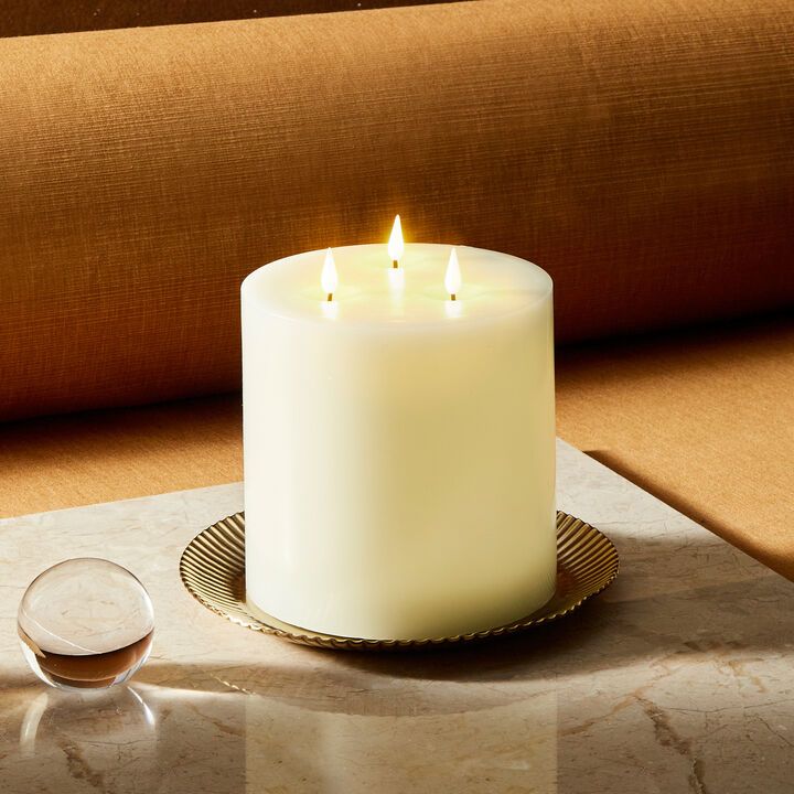 Infinity Wick Ivory 3-LED 6"x6" Candle | Lights.com